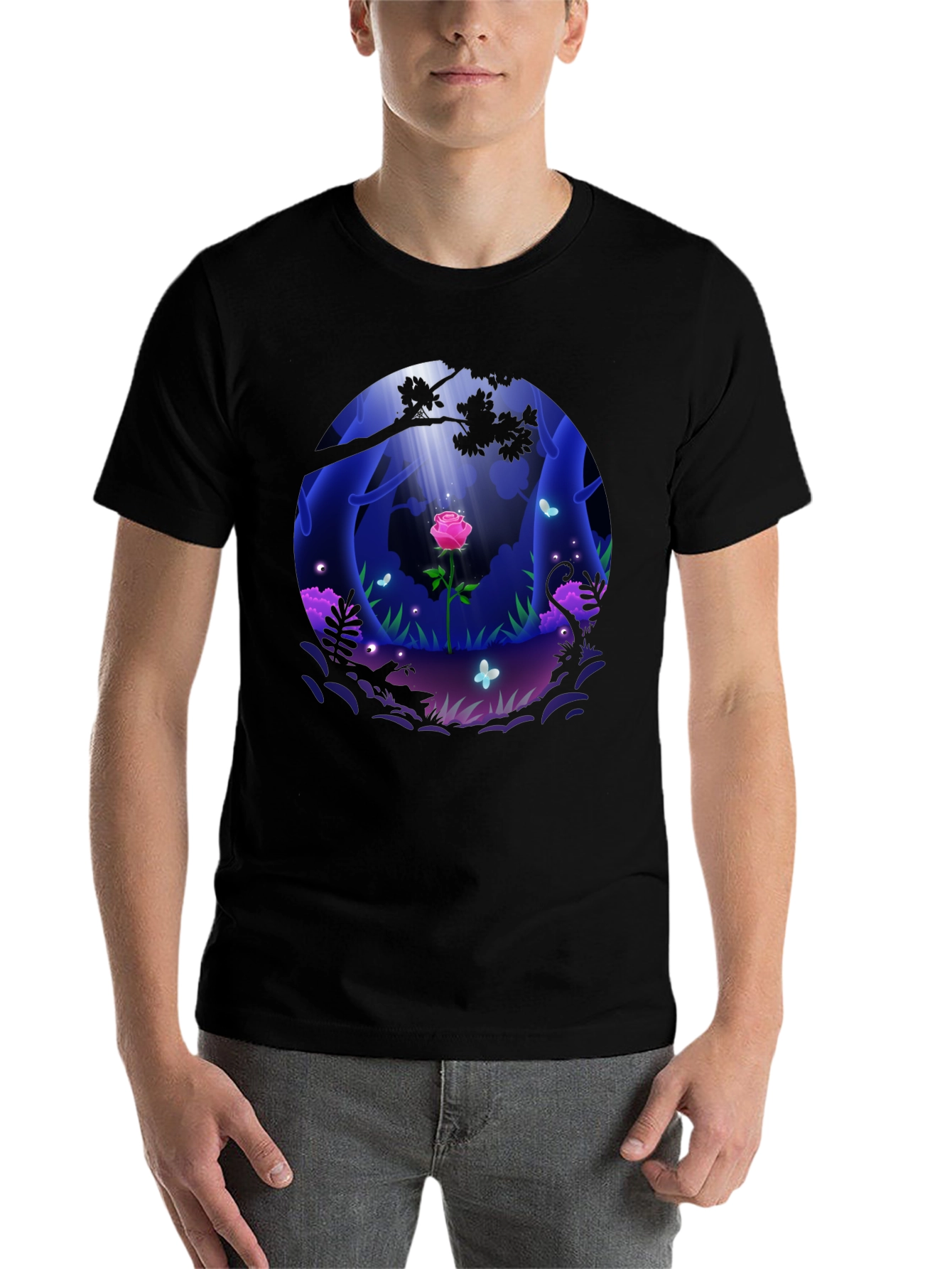 Enchanted Rose Forest Graphic Tee