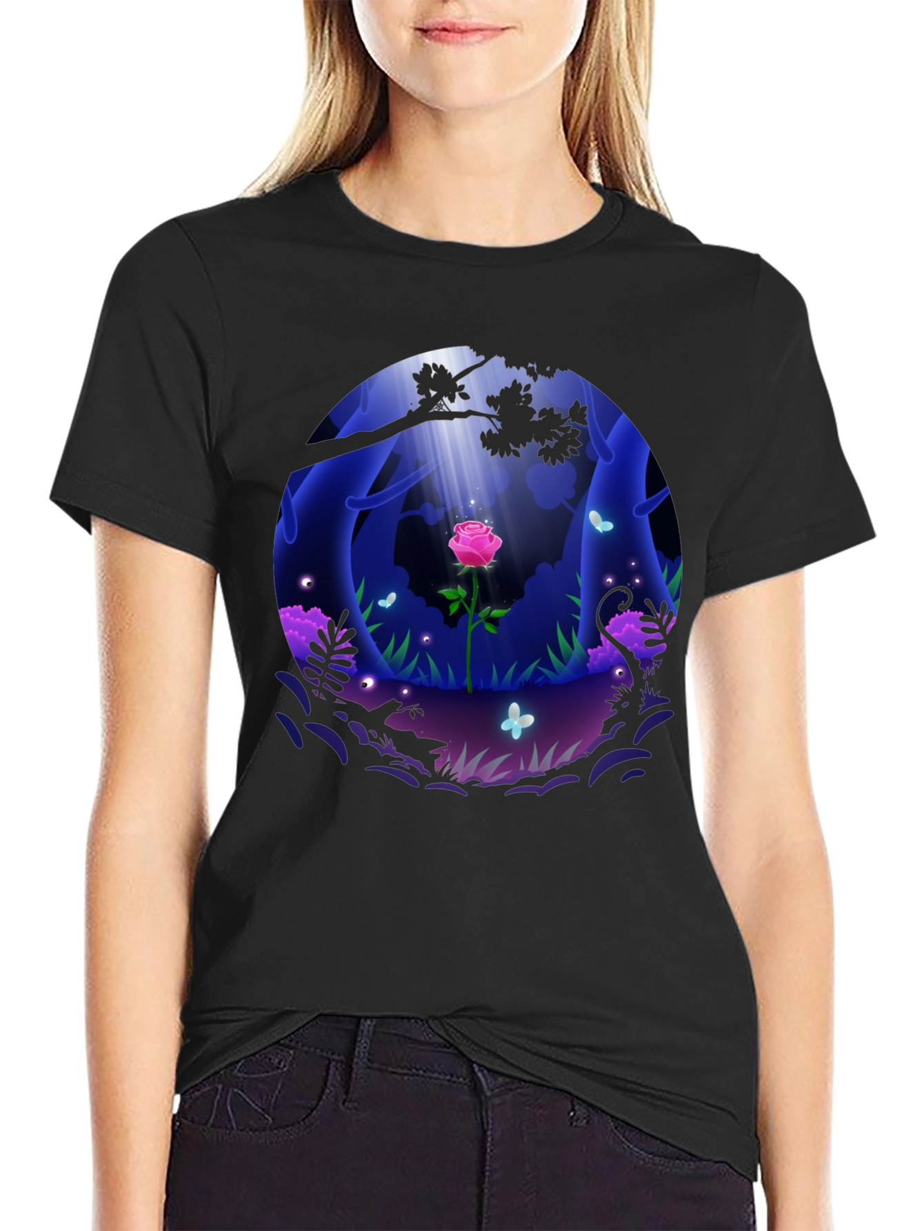 Enchanted Rose Forest Graphic Tee