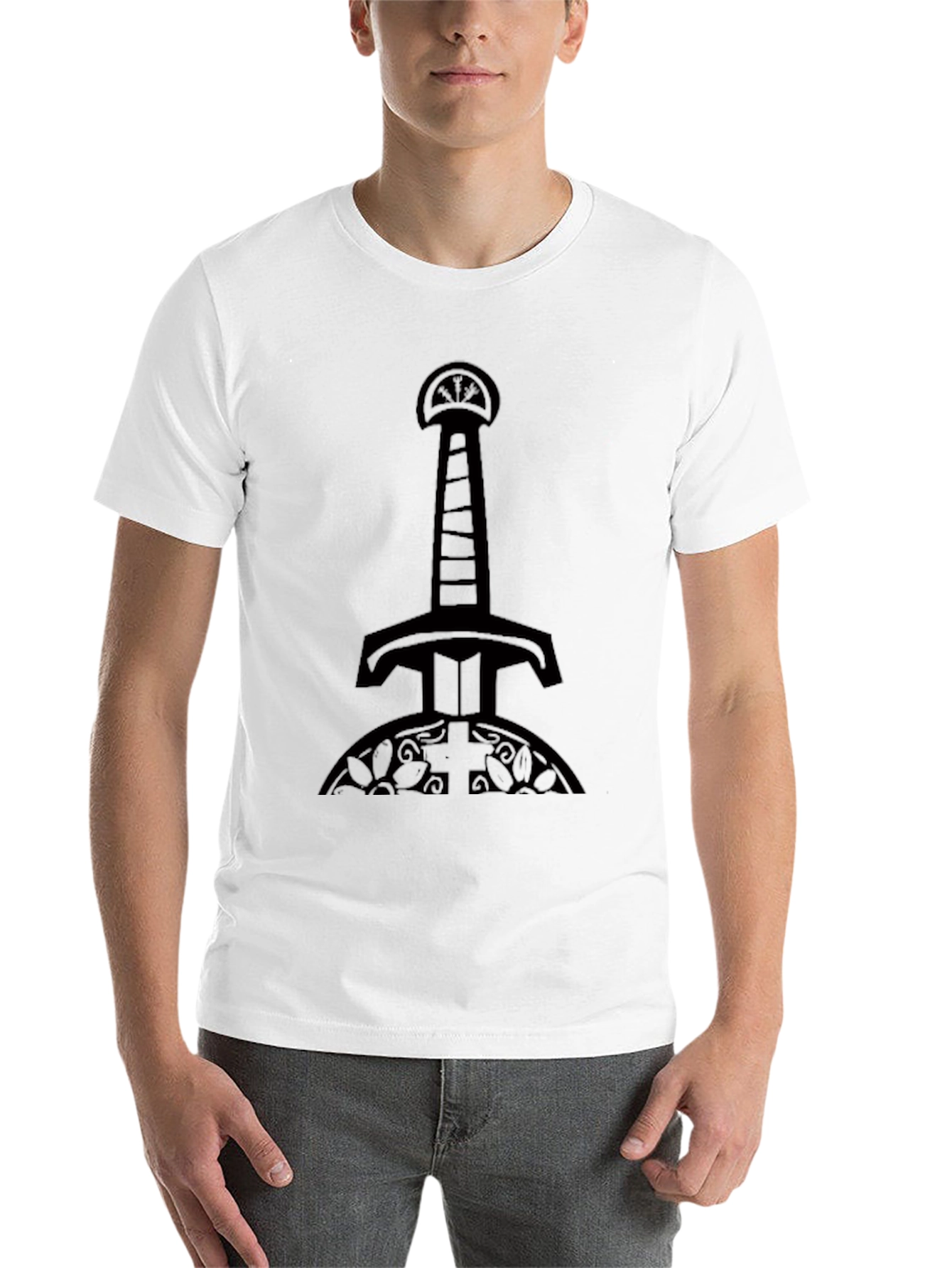 Mens Black Sword Graphic T-Shirt