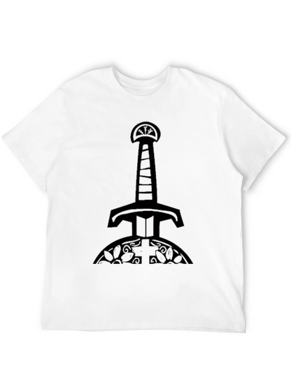 Mens Black Sword Graphic T-Shirt
