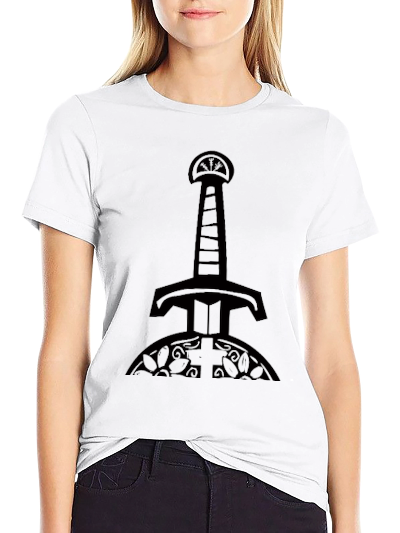 Mens Black Sword Graphic T-Shirt