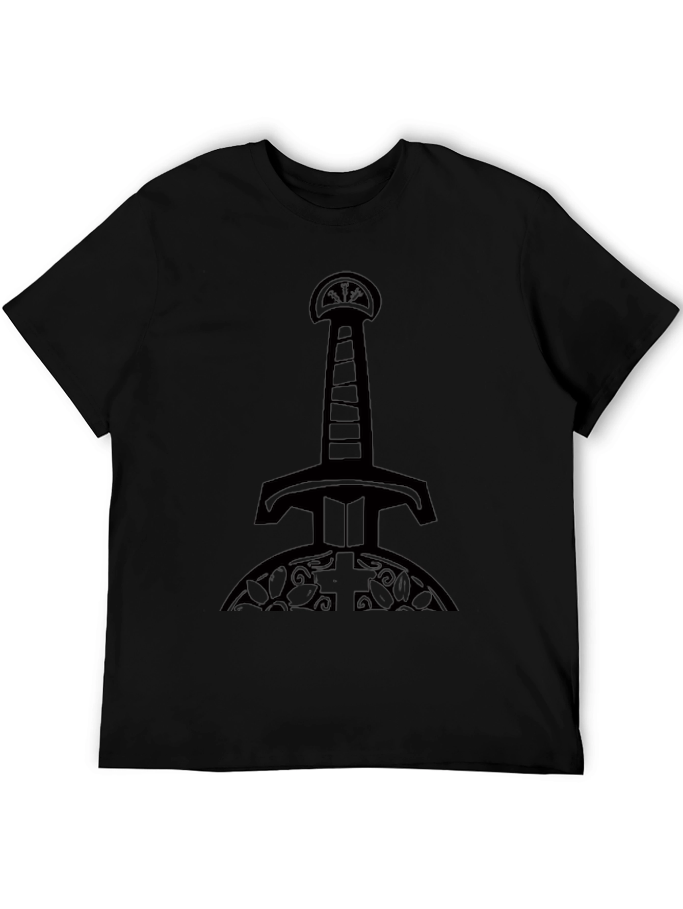 Mens Black Sword Graphic T-Shirt