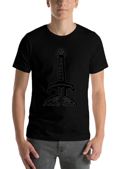 Mens Black Sword Graphic T-Shirt