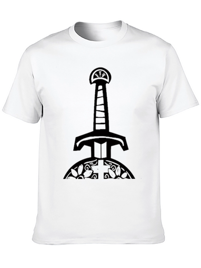 Mens Black Sword Graphic T-Shirt
