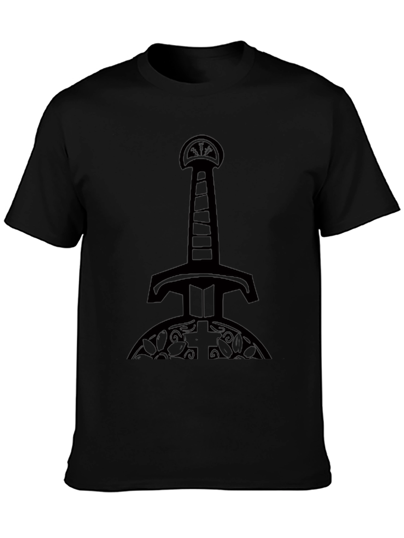 Mens Black Sword Graphic T-Shirt