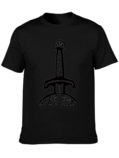 Mens Black Sword Graphic T-Shirt
