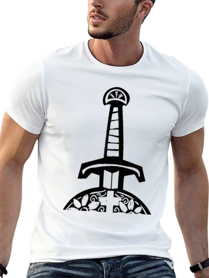 Mens Black Sword Graphic T-Shirt