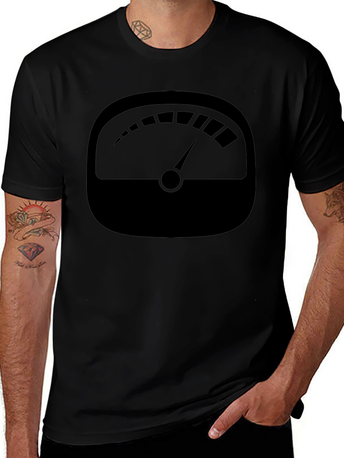 Black Gauge Graphic Tee - Unique Design