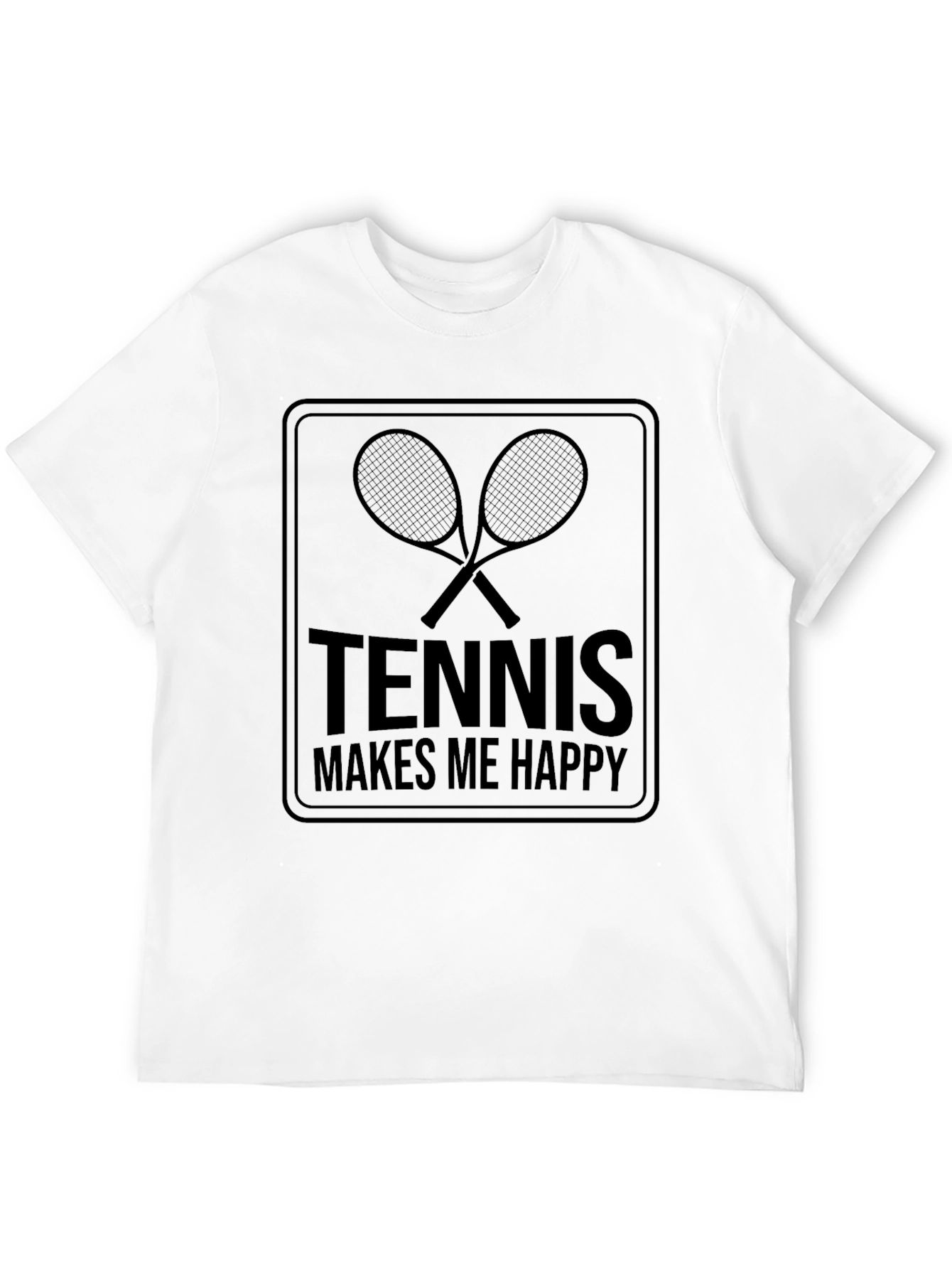 Tennis Makes Me Happy Graphic T-Shirt