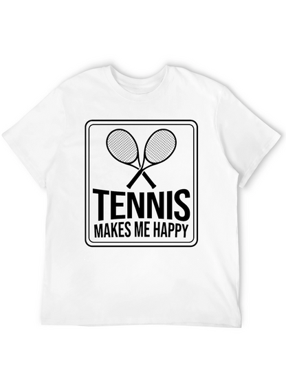 Tennis Makes Me Happy Graphic T-Shirt