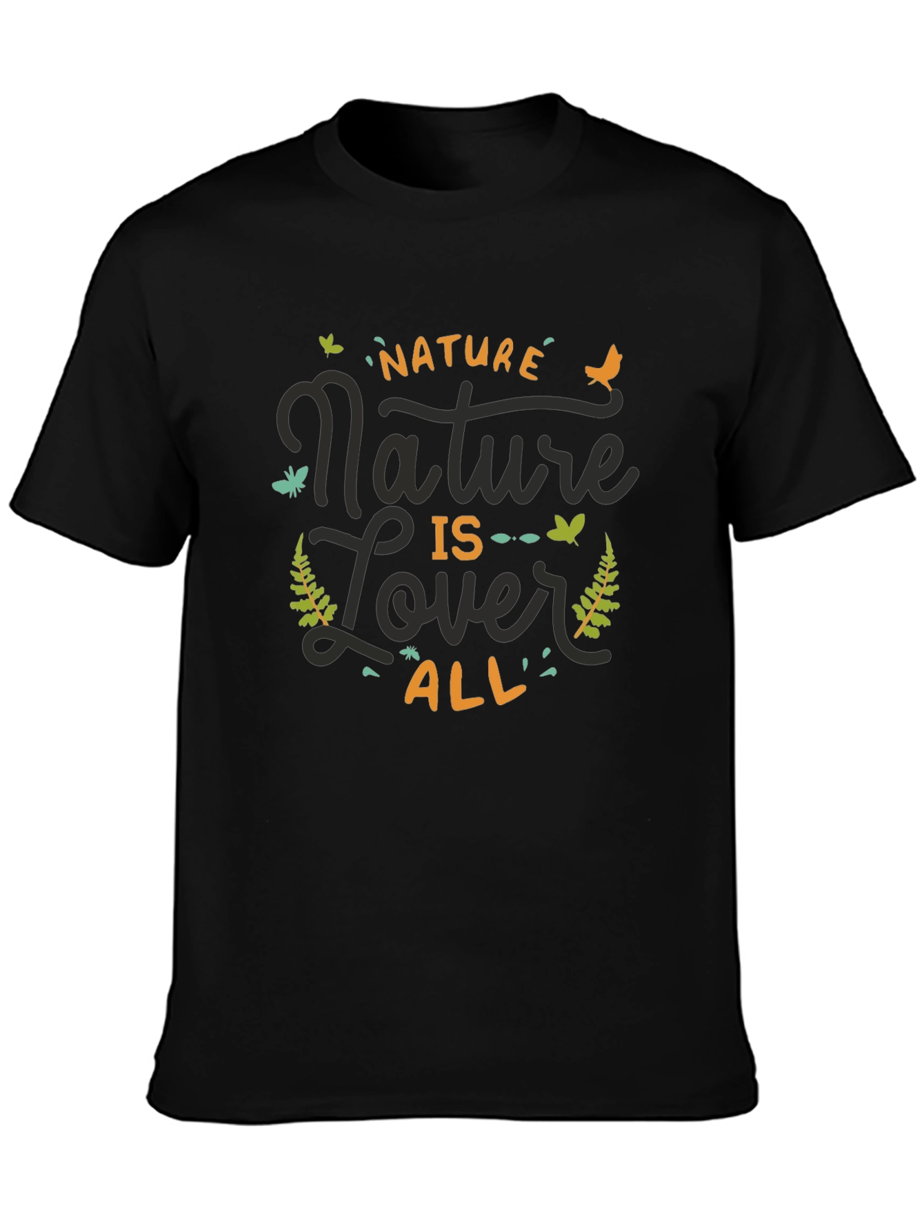 Nature Lover Graphic Print Tee - Black