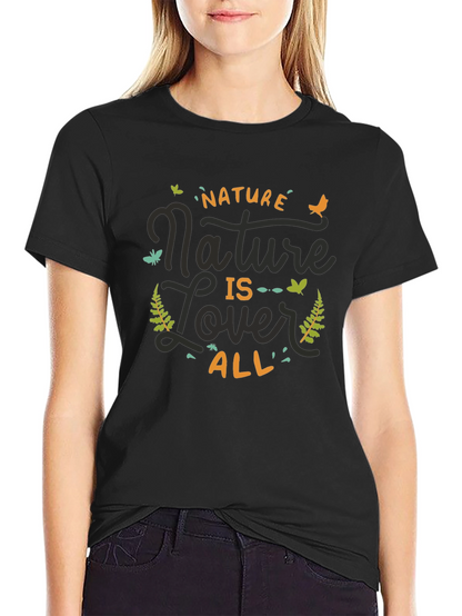 Nature Lover Graphic Print Tee - Black