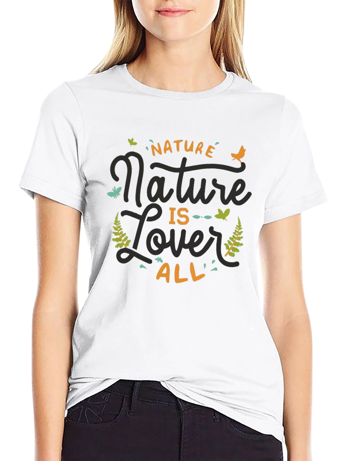 Nature Lover Graphic Print Tee - Black