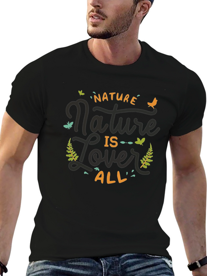 Nature Lover Graphic Print Tee - Black