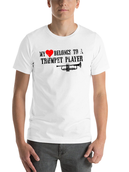 My Heart Belongs To A Trumpet Player Black T-Shirt