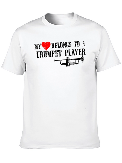 My Heart Belongs To A Trumpet Player Black T-Shirt