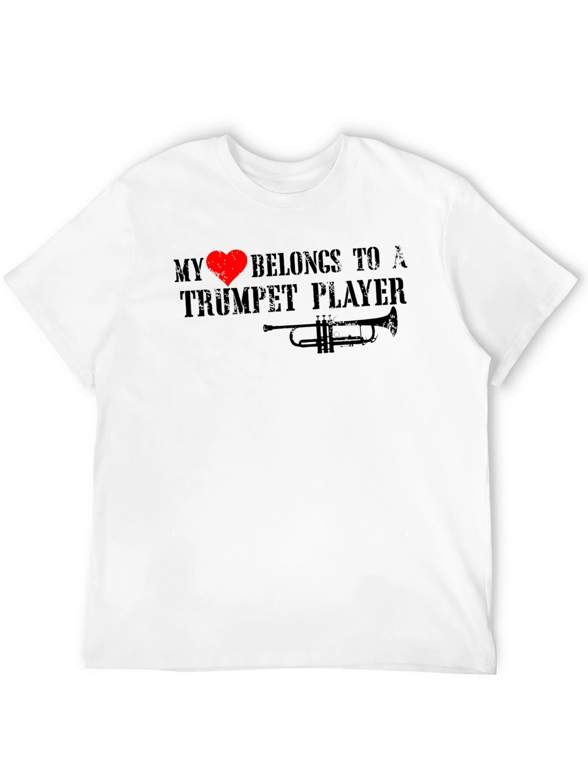 My Heart Belongs To A Trumpet Player Black T-Shirt