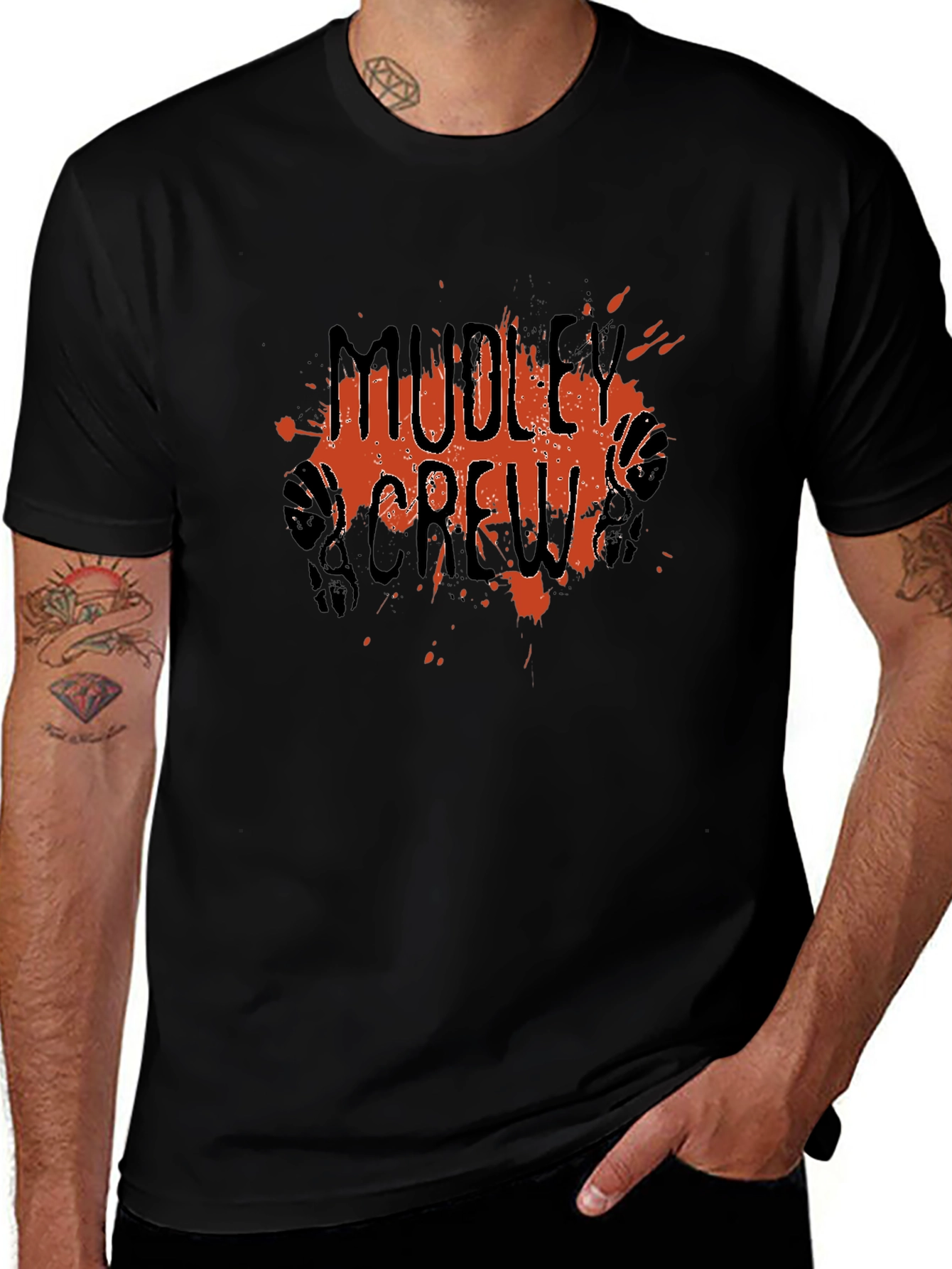 Mudley Crew Graphic Tee - Black Cotton Blend