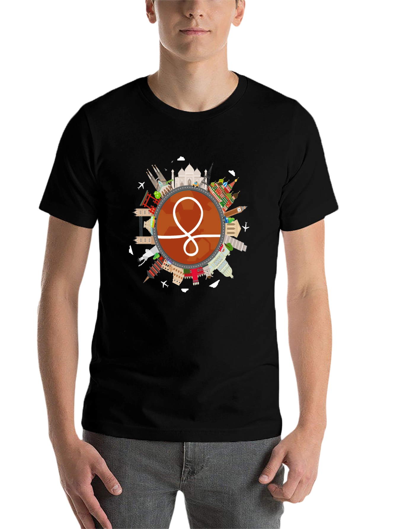 World Traveler Graphic Tee - Black Unisex Shirt