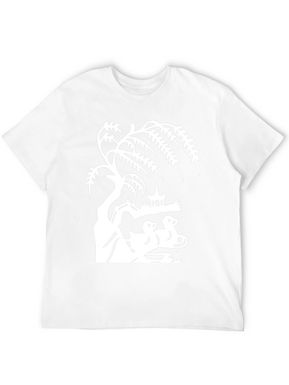 Willow Tree and Duck Pond Black T-Shirt