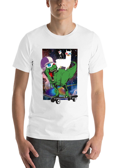 Dino Llama Cat Skateboard T-Shirt