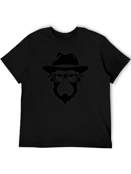 Cool Monkey with Hat T-Shirt - Black