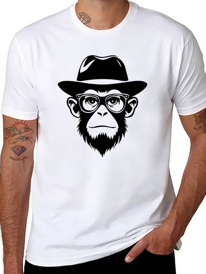 Cool Monkey with Hat T-Shirt - Black