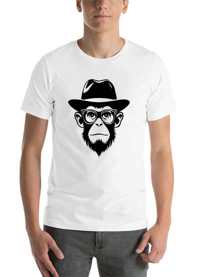 Cool Monkey with Hat T-Shirt - Black