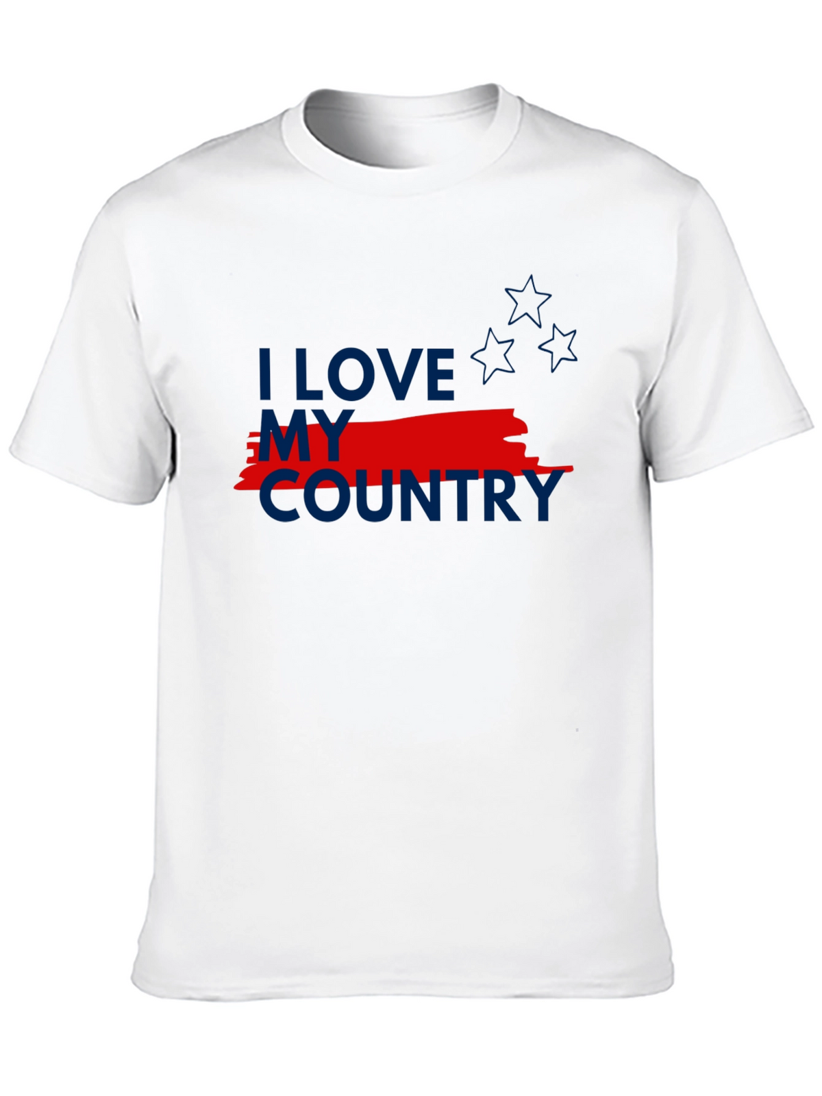 I Love My Country Patriotic Graphic Tee - Black