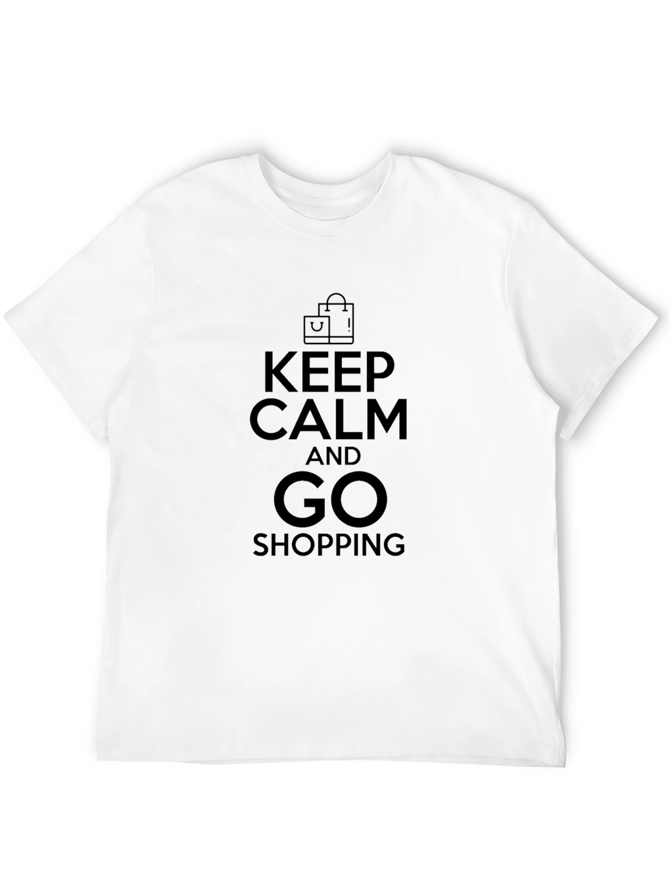 Keep Calm And Go Shopping Black T-Shirt