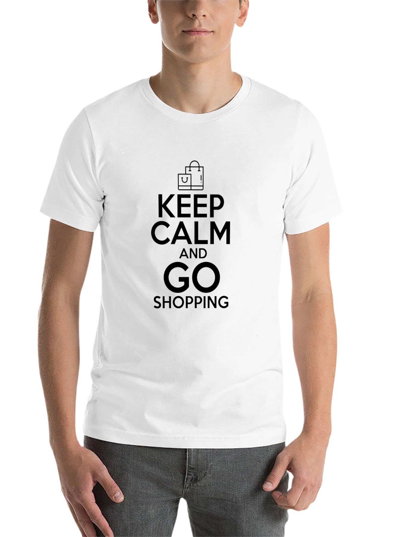 Keep Calm And Go Shopping Black T-Shirt