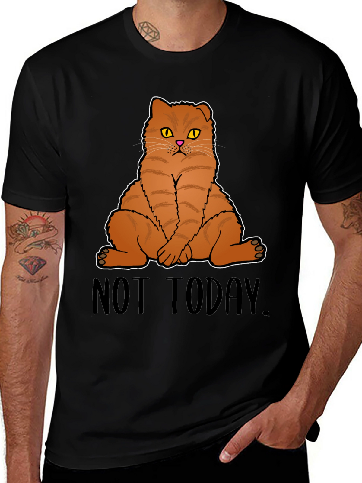 Not Today Cat Graphic T-Shirt