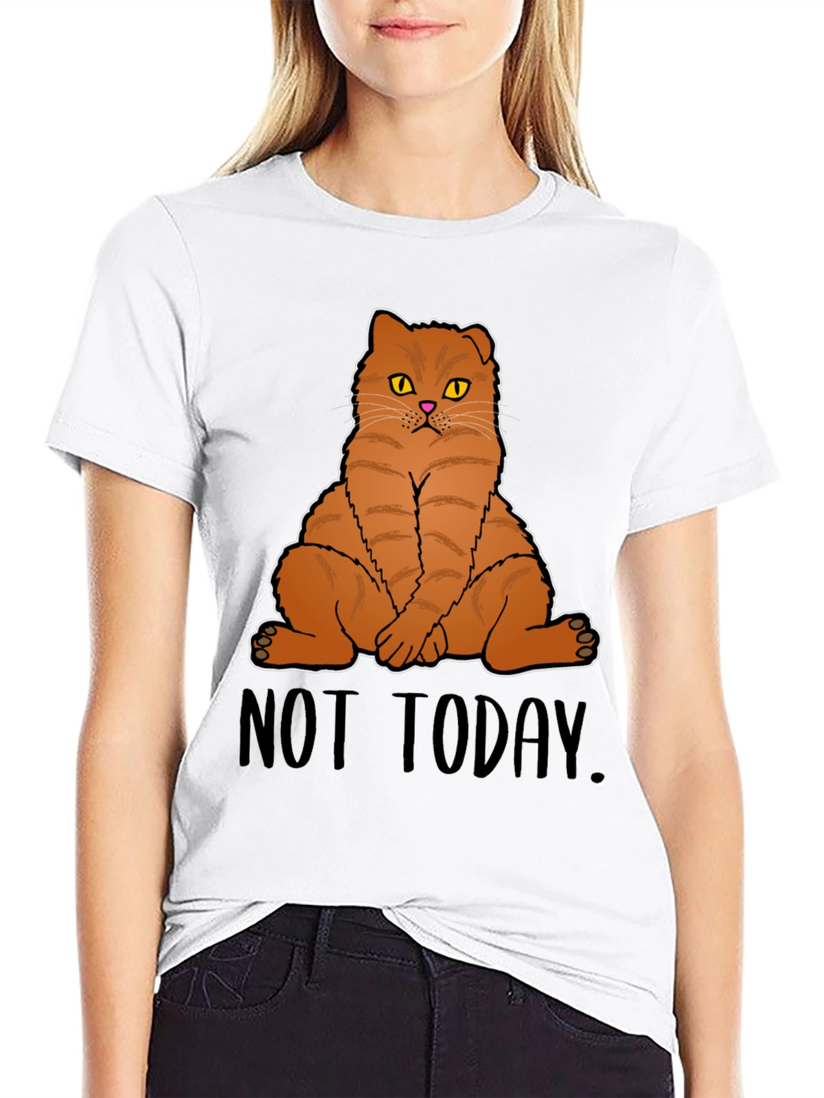 Not Today Cat Graphic T-Shirt