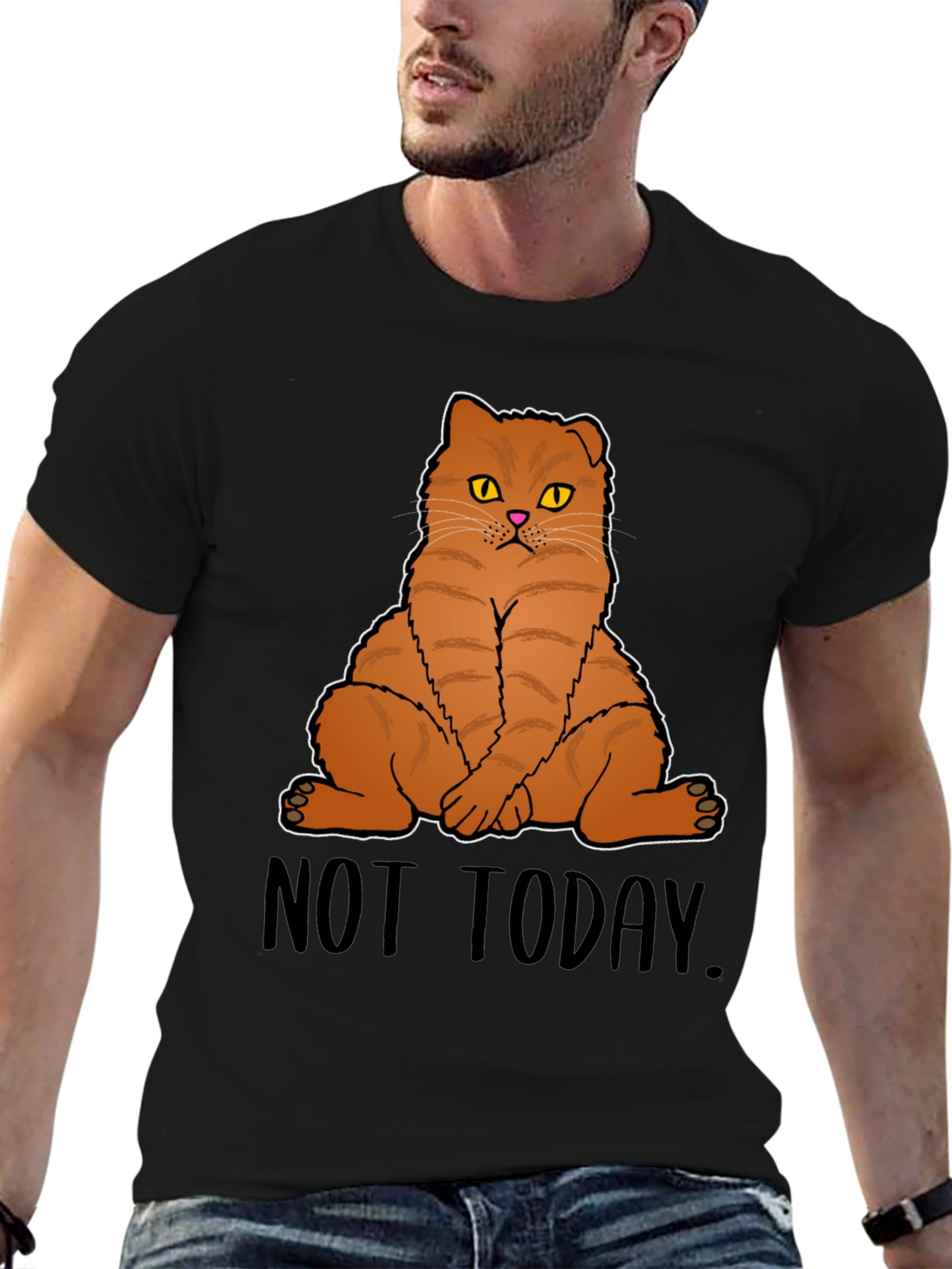 Not Today Cat Graphic T-Shirt