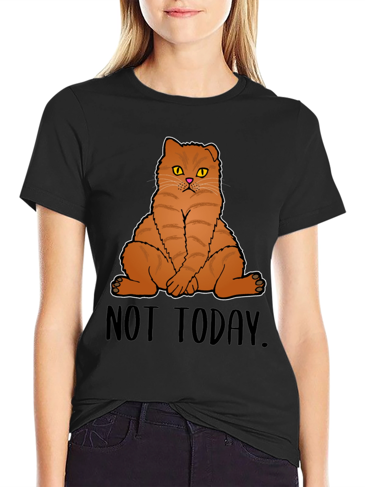 Not Today Cat Graphic T-Shirt