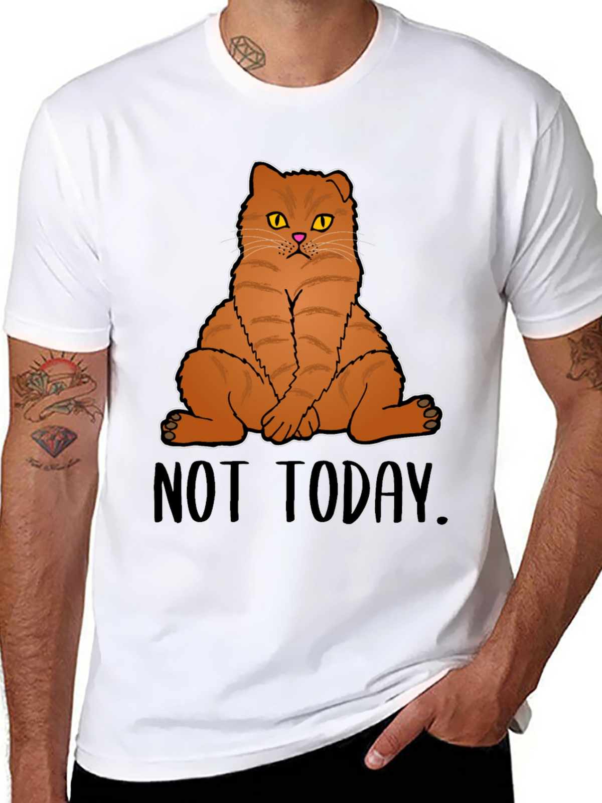 Not Today Cat Graphic T-Shirt