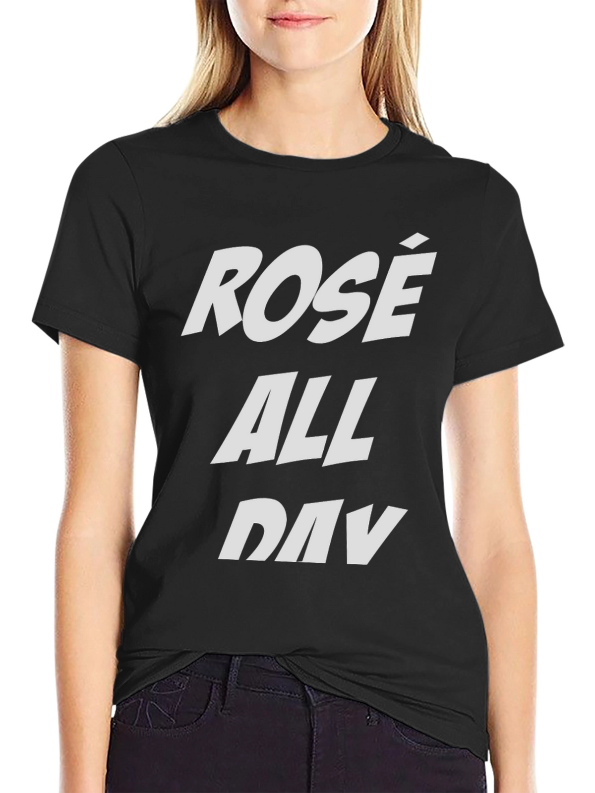 Rosé All Day Black Graphic Tee