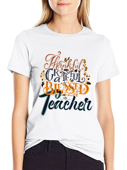 Thankful Blessed Teacher Graphic Tee