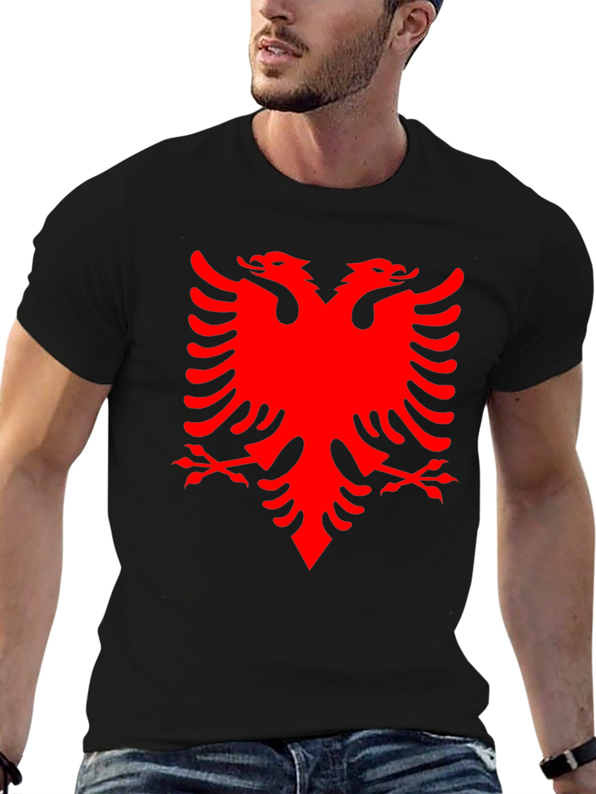 Albanian Eagle Graphic Tee - Black