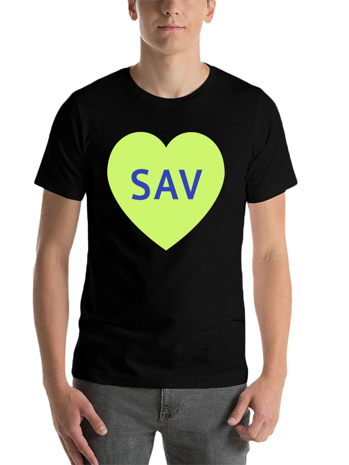 SAV Heart Graphic T-Shirt - Stylish Cotton Tee