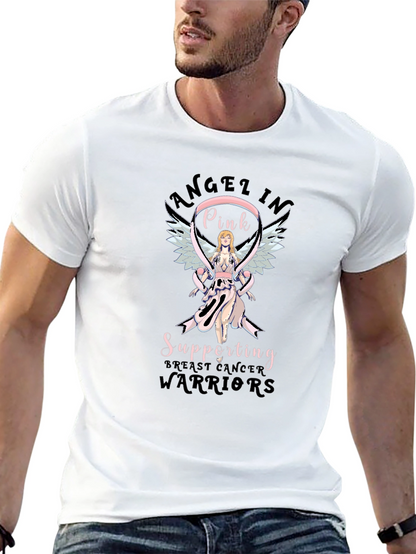 Breast Cancer Awareness Angel In Pink T-Shirt