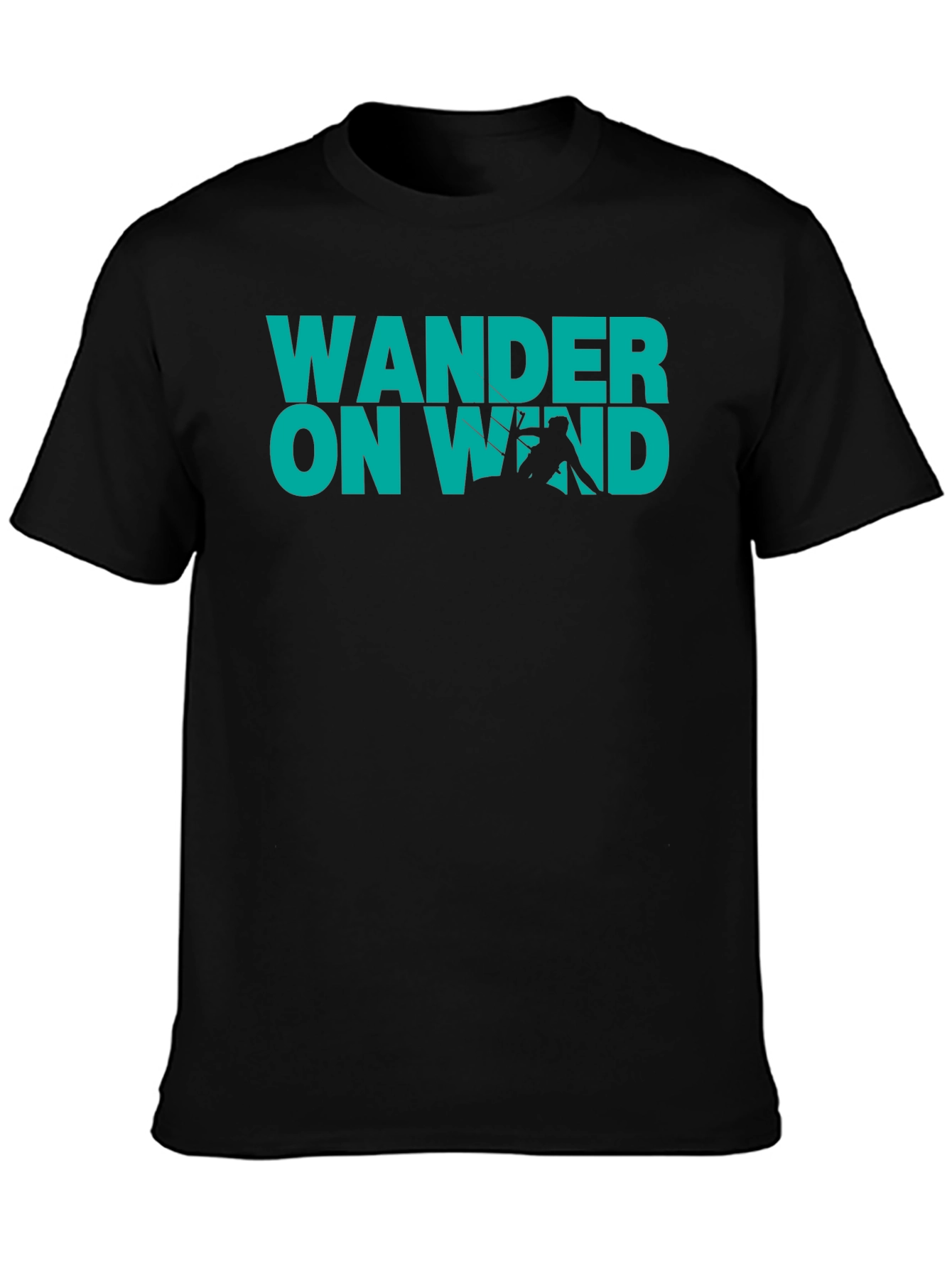 Wander On Wind Black Graphic T-Shirt