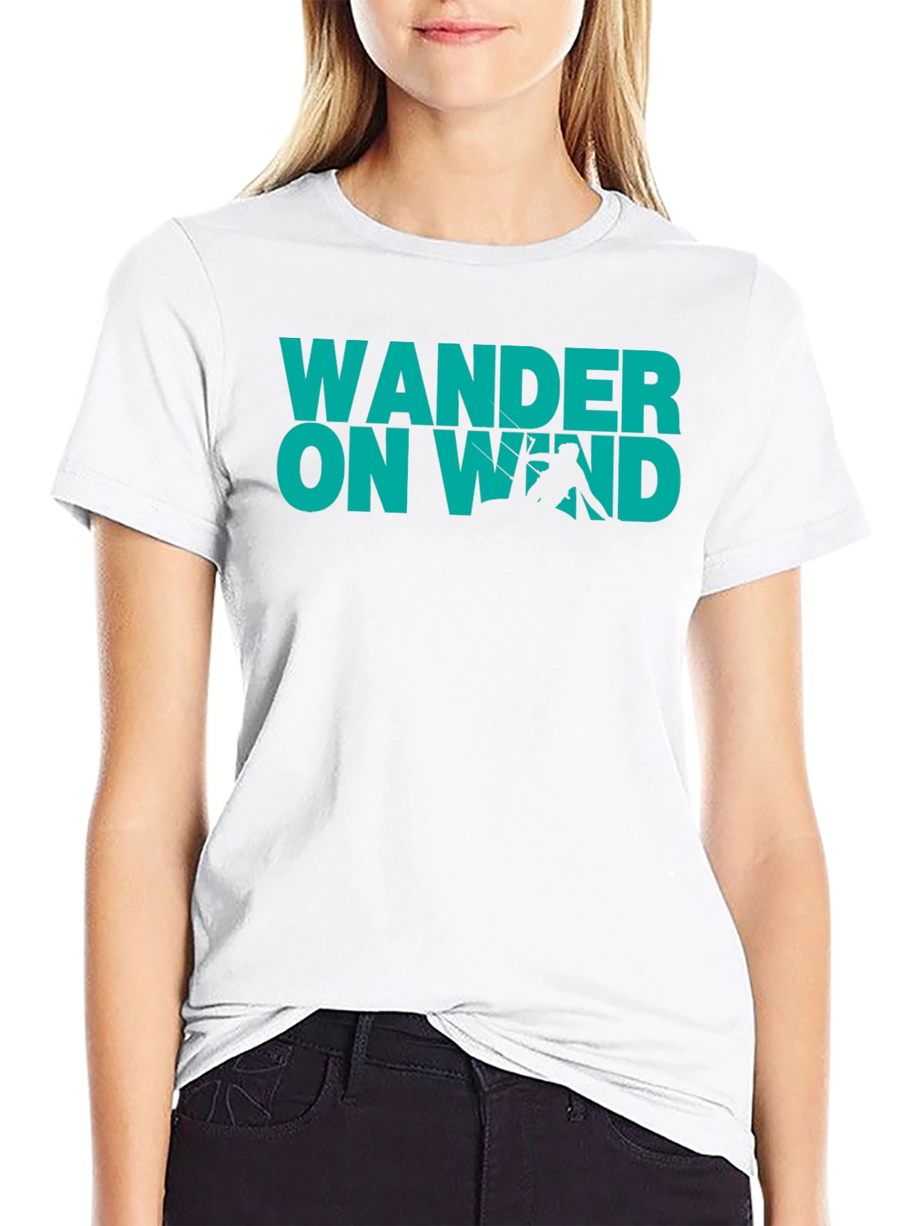 Wander On Wind Black Graphic T-Shirt