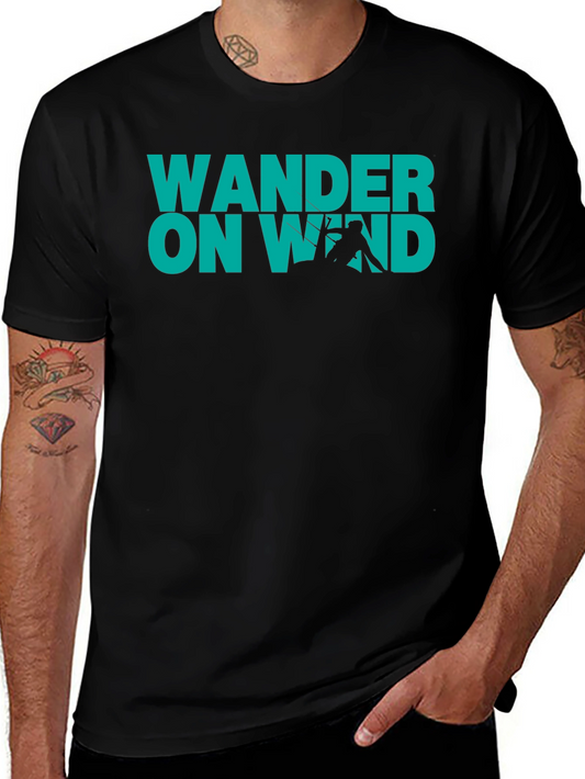 Wander On Wind Black Graphic T-Shirt