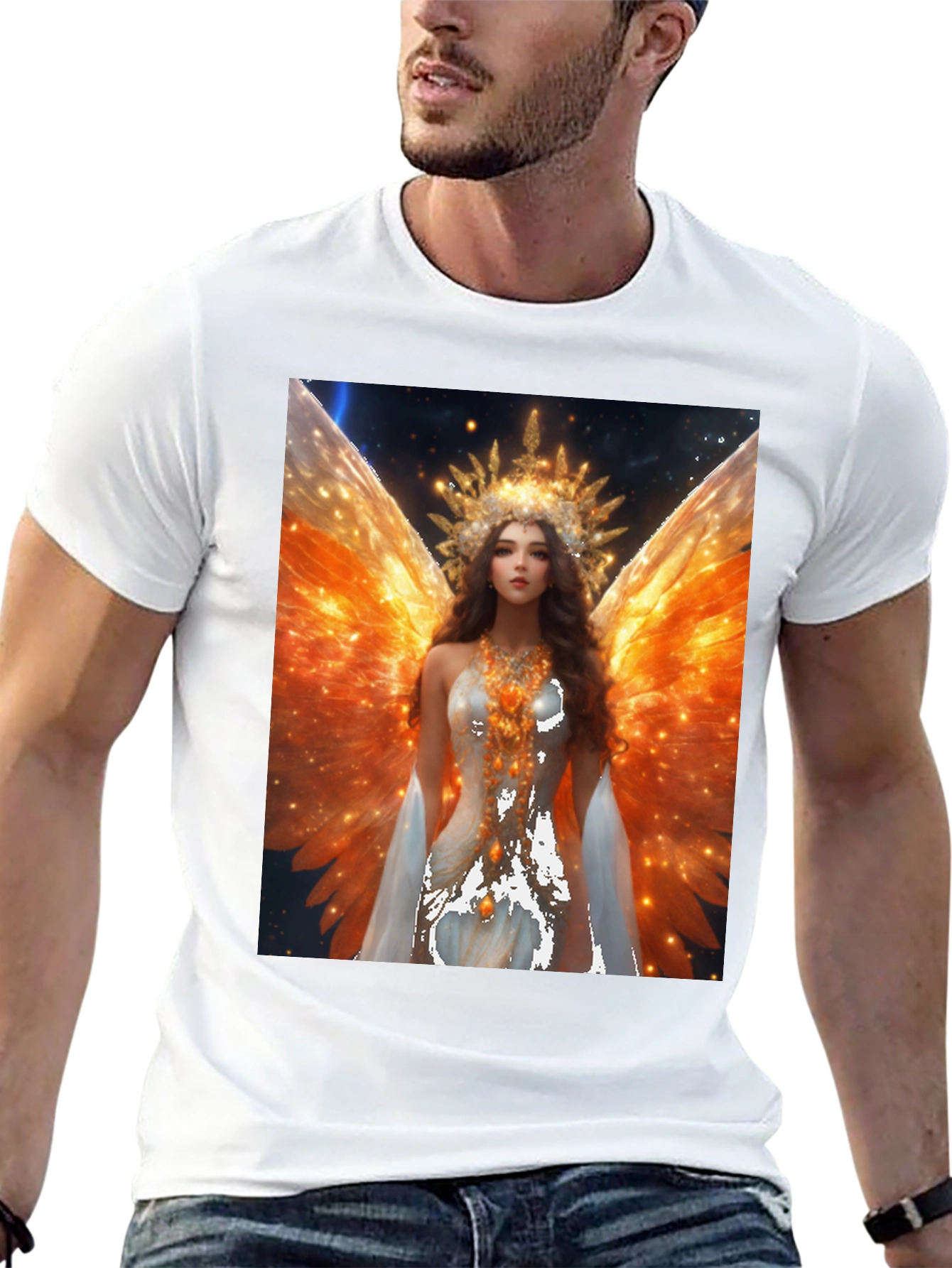 Angel Wings Graphic T-Shirt - Celestial Art Tee