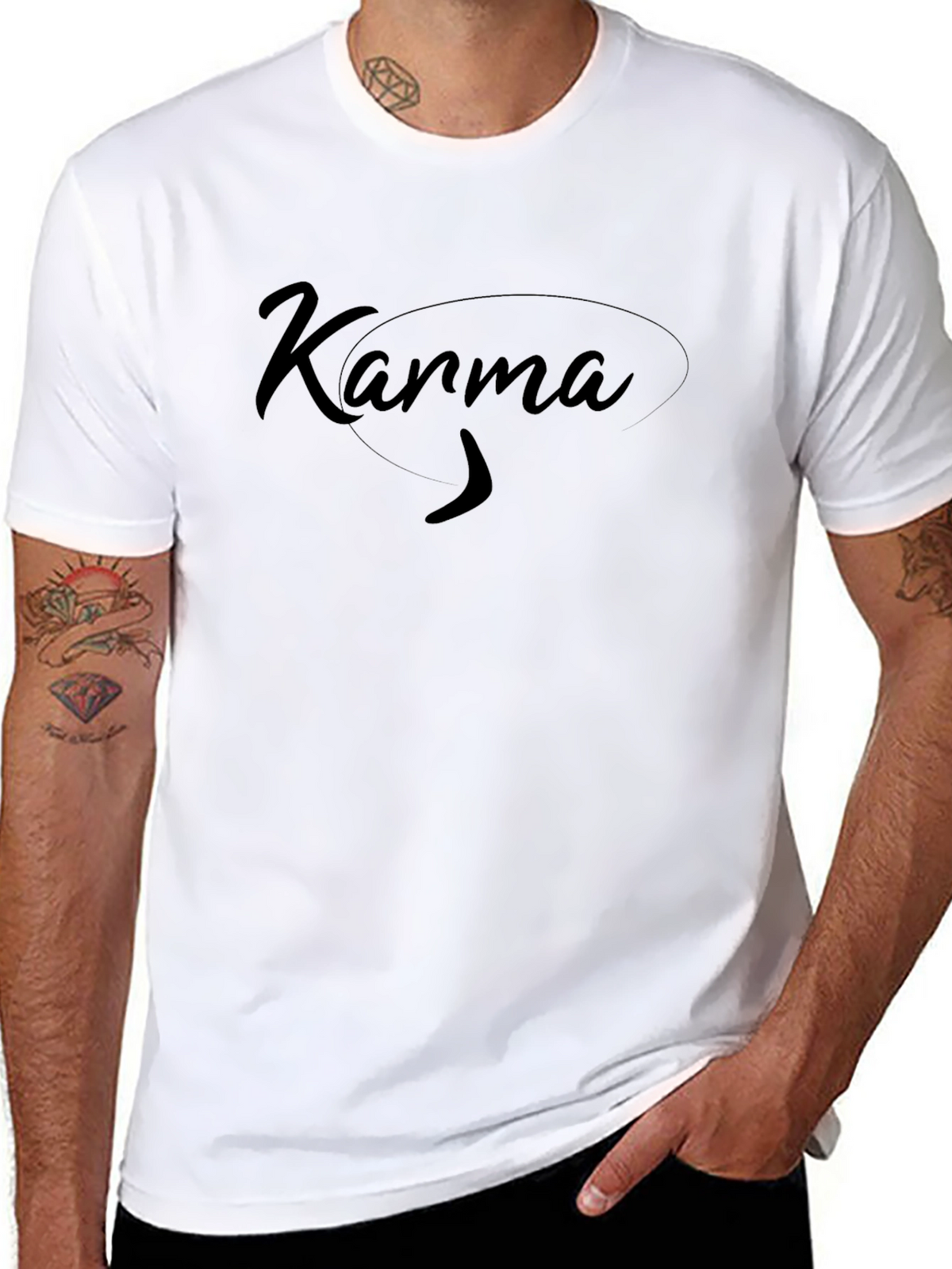 Karma Graphic Tee - Black Cotton T-Shirt
