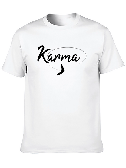 Karma Graphic Tee - Black Cotton T-Shirt