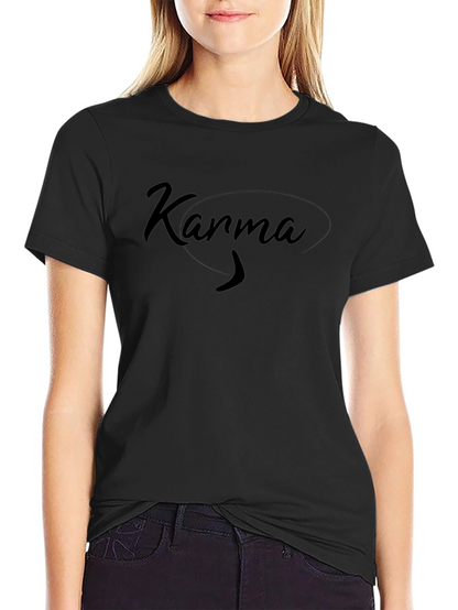 Karma Graphic Tee - Black Cotton T-Shirt
