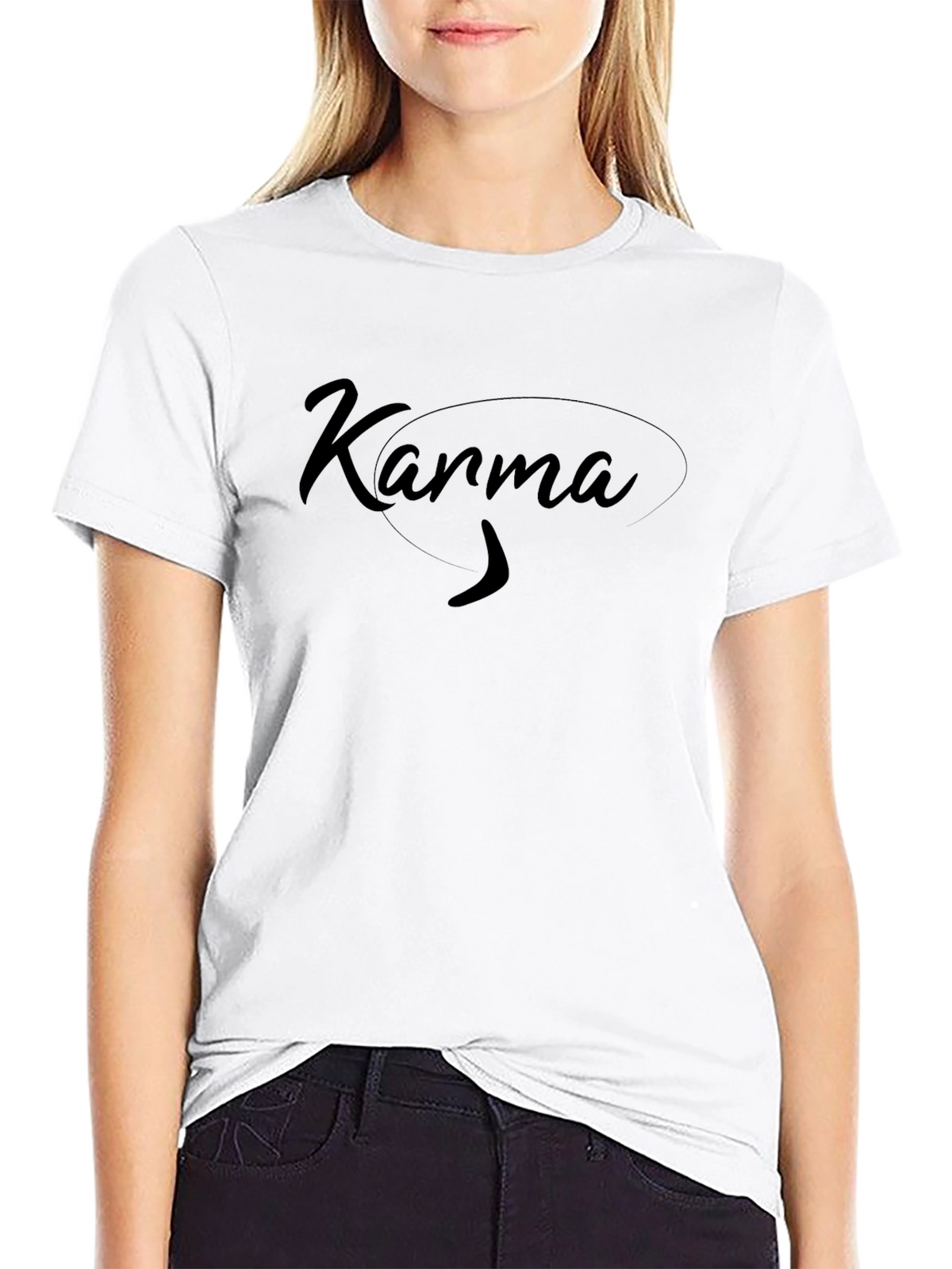Karma Graphic Tee - Black Cotton T-Shirt