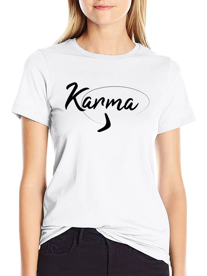 Karma Graphic Tee - Black Cotton T-Shirt